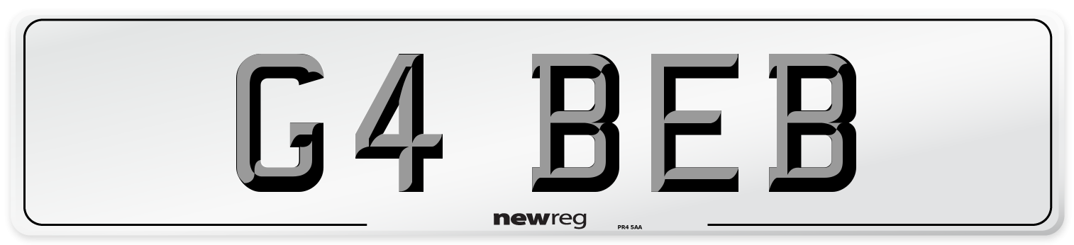 G4 BEB Number Plate from New Reg